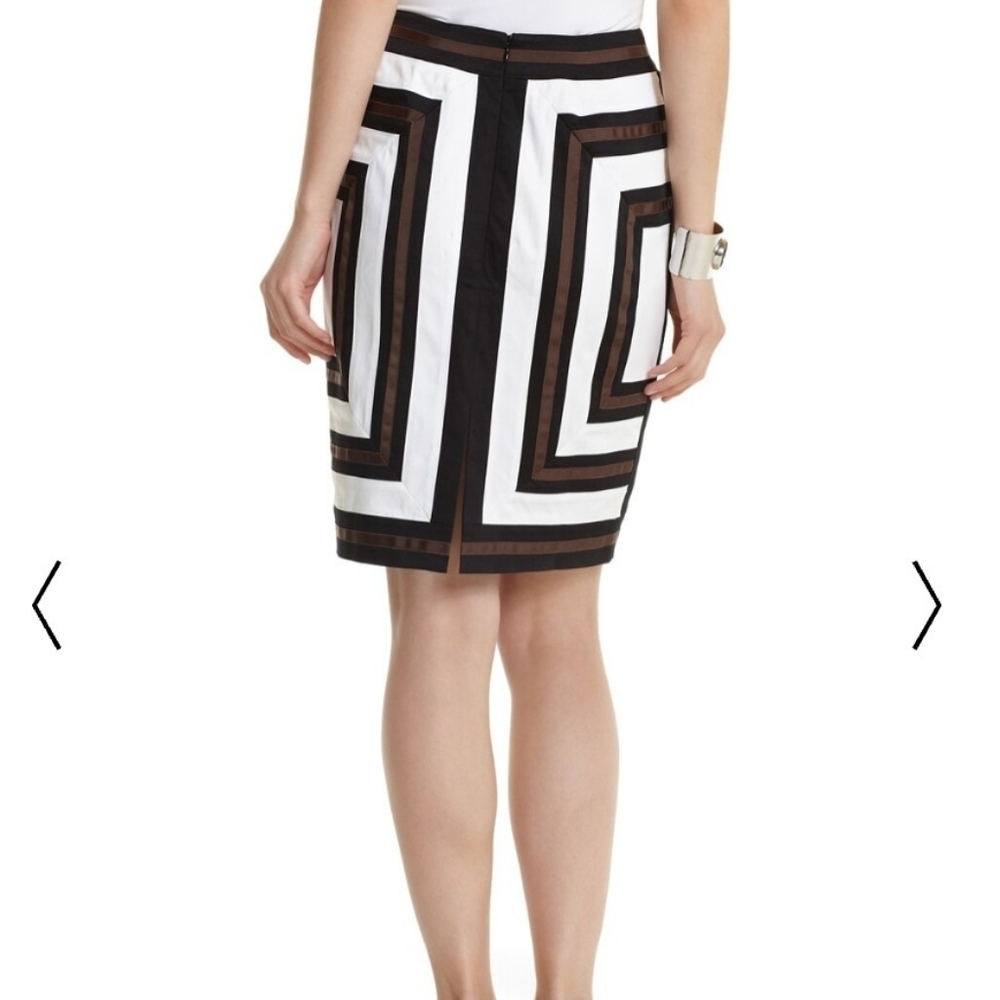 White House Black Market Pencil Colorblock Grosgrain Skirt Office Preppy Summer - Picture 3 of 11